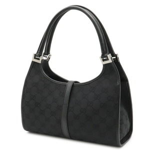 Gucci Silver GG Black Handbag Jackie Leather
